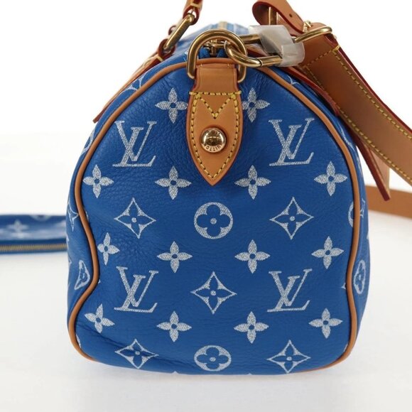 LOUIS VUITTON Monogram Speedy P9 Bandouliere 25 Bag Blue M24424 LV Auth 139046SM - Picture 5 of 15
